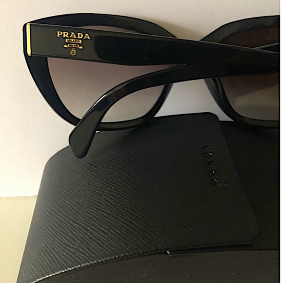 Prada PR 16XS 3890A7 Womens Cat-Eye Sunglasses Black 56mm - Picture 2 of 9